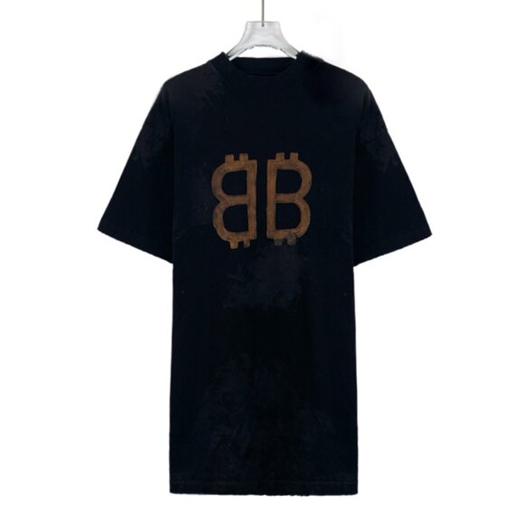 Balenciaga 2022 Black cotton crewneck short-sleeve T-shirt